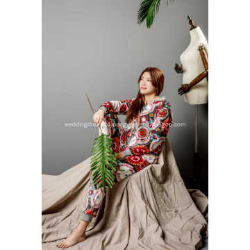 Full print flower onesie for women